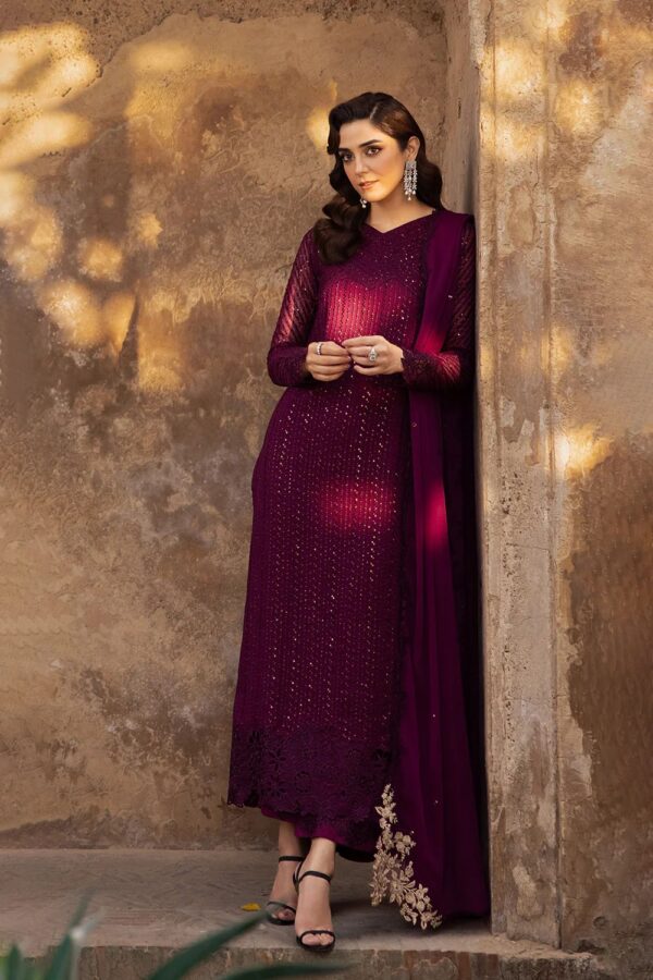 Azure Embroidered Luxury Chiffon Collection O1 - Image 3